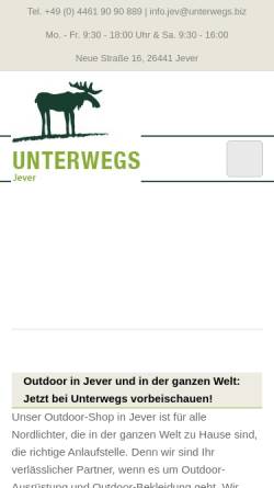 Vorschau der mobilen Webseite www.unterwegs-jever.de, Unterwegs AG