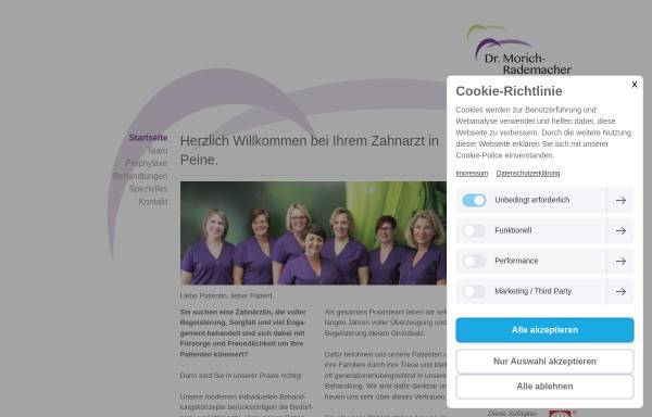 Vorschau von www.zahnaerztin-peine.de, Zahnarztpraxis Dr. Morich-Rademacher