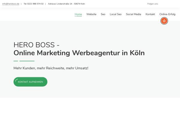Vorschau von heroboss.de, HERO BOSS Werbeagentur & Shop