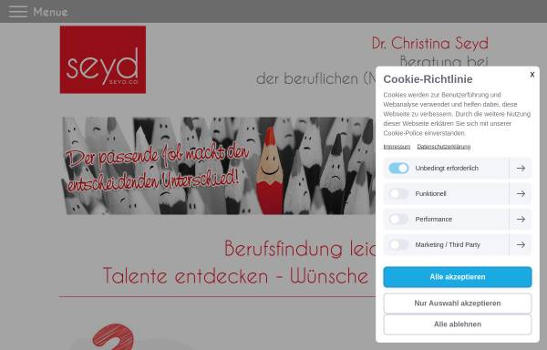 Vorschau von www.seyd.co, Dr. Christina Seyd | Beratung bei der beruflichen (Neu-)Orientierung