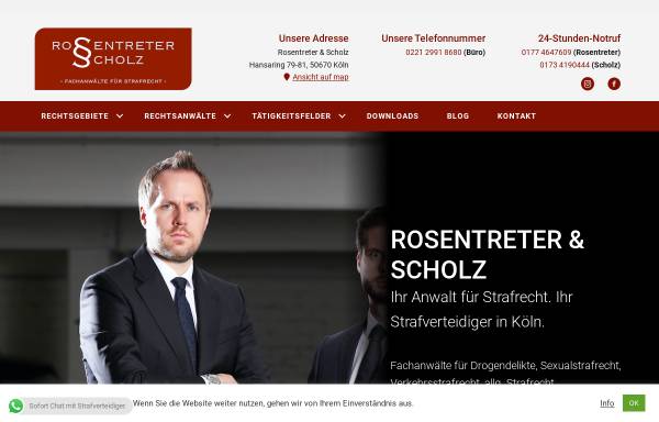 Vorschau von rosentreterscholz.de, Rosentreter & Scholz - Fachanwälte für Strafrecht