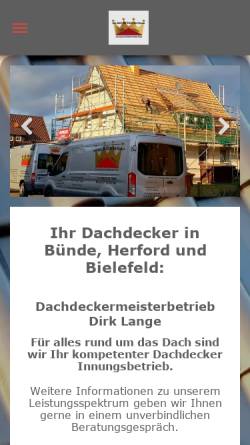 Vorschau der mobilen Webseite www.dachdeckermeister-lange.de, Dachdeckermeisterbetrieb Dirk Lange