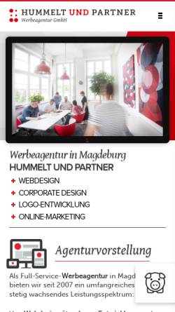 Vorschau der mobilen Webseite www.hummelt-werbeagentur.de, hummelt und partner | Werbeagentur GmbH