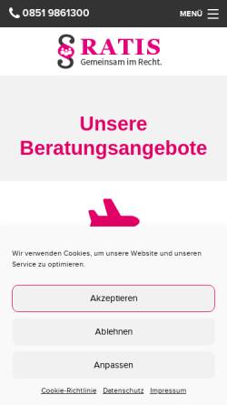 Vorschau der mobilen Webseite ratis.de, RATIS Rechtsanwaltsgesellschaft mbH