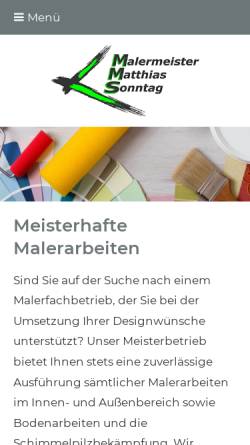 Vorschau der mobilen Webseite www.mms-farbe.de, Malermeister Matthias Sonntag
