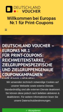 Vorschau der mobilen Webseite deutschlandvoucher.de, DV Deutschland Voucher GmbH & Co. KG