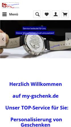 Vorschau der mobilen Webseite www.my-gschenk.de, GravurServiceNeumann