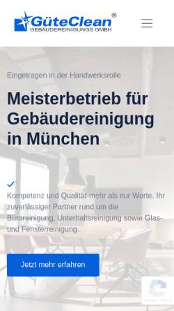 Vorschau der mobilen Webseite gueteclean.de, Güteclean Gebäudereinigungs GmbH