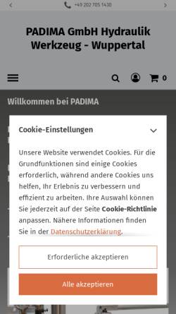 Vorschau der mobilen Webseite padima.de, Padima GmbH