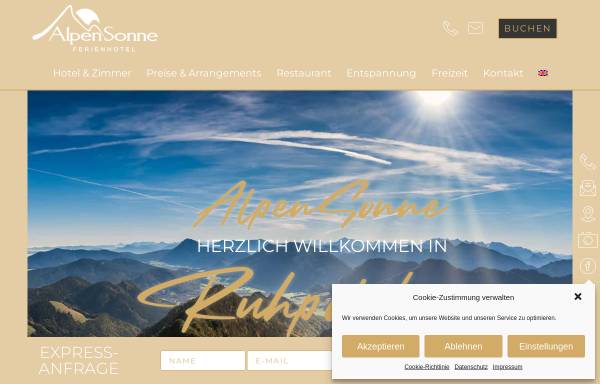 Vorschau von www.alpen-sonne.de, Hotel Alpen Sonne