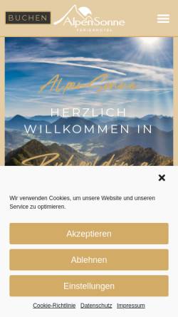 Vorschau der mobilen Webseite www.alpen-sonne.de, Hotel Alpen Sonne