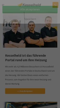 Vorschau der mobilen Webseite www.kesselheld.de, Kesselheld GmbH