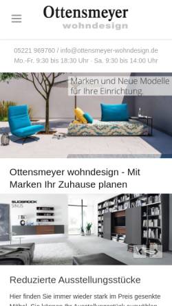 Vorschau der mobilen Webseite ottensmeyer-wohndesign.de, Ottensmeyer Wohndesign GmbH