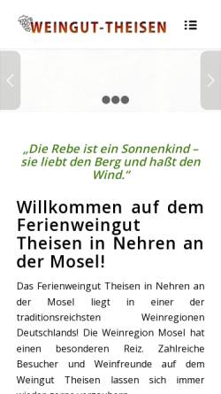 Vorschau der mobilen Webseite www.ferien.weingut-theisen.de, Weingut Theisen