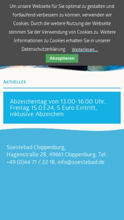Vorschau der mobilen Webseite www.soestebad.de, Soestebad Cloppenburg