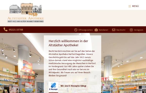 Vorschau von www.altstaedter-apotheke.de, Altstädter Apotheke