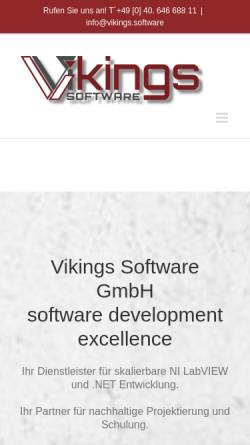 Vorschau der mobilen Webseite www.vikings.software, Vikings Software GmbH