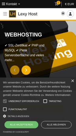 Vorschau der mobilen Webseite lexyhost.de, Lexy Host