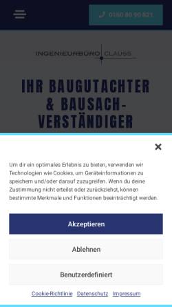 Vorschau der mobilen Webseite sv-clauss.de, Ingenieurbüro Clauss GmbH