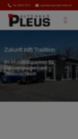 Vorschau der mobilen Webseite www.autohaus-pleus.de, Autohaus Pleus GmbH