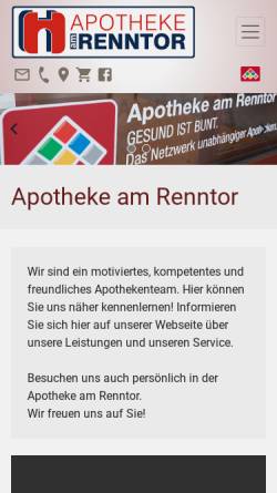 Vorschau der mobilen Webseite www.renntor.de, Apotheke am Renntor