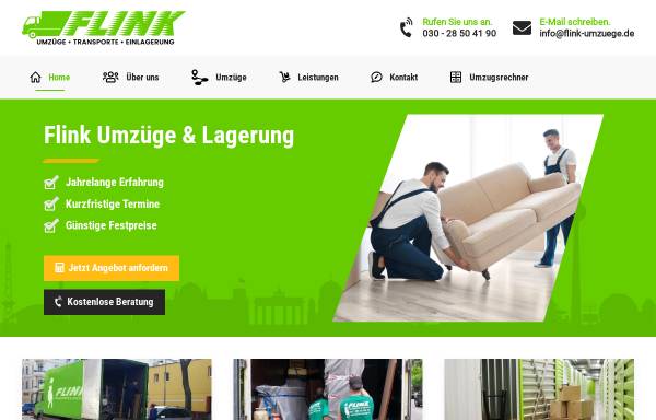 Vorschau von www.flink-umzuege.de, Flink Umzüge und Lagerung