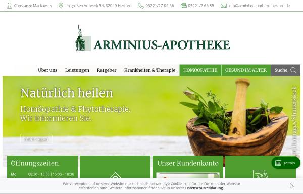 Vorschau von www.arminius-apotheke-herford.de, Arminius Apotheke