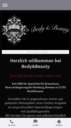 Vorschau der mobilen Webseite www.body-und-beauty.de, Body&Beauty GbR