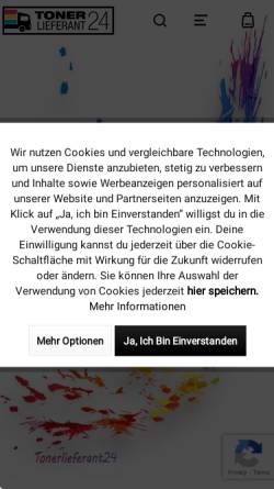 Vorschau der mobilen Webseite www.tonerlieferant24.de, Tonerlieferant24