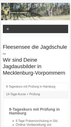 Vorschau der mobilen Webseite www.fleesensee-diejagdschule.de, Fleesensee - Die Jagdschule GmbH