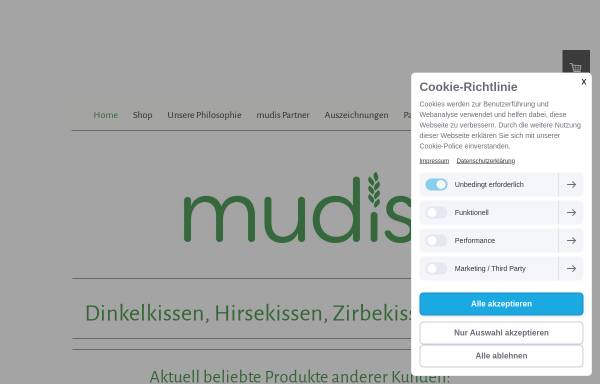 Vorschau von www.mudis.de, mudis Naturkissen & mehr