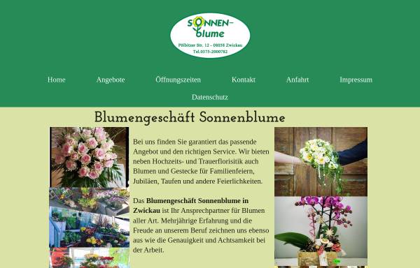 Vorschau von www.blumengeschaeft-sonnenblume.de, Blumengeschäft Sonnenblume