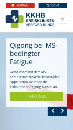 Vorschau der mobilen Webseite www.klinikum-herford.de, Klinikum Herford