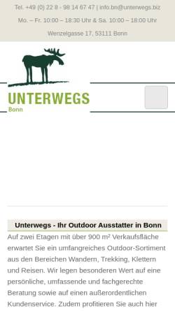 Vorschau der mobilen Webseite www.unterwegs-bonn.de, Unterwegs Bonn