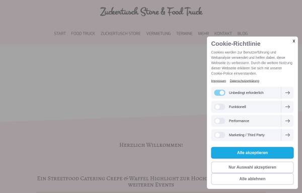 Vorschau von www.zuckertusch-streetfood.de, Zuckertusch - Süßes Catering für Ihre Event