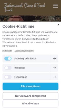 Vorschau der mobilen Webseite www.zuckertusch-streetfood.de, Zuckertusch - Süßes Catering für Ihre Event
