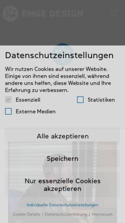 Vorschau der mobilen Webseite www.emge-design.de, EMGE DESIGN Werbeagentur