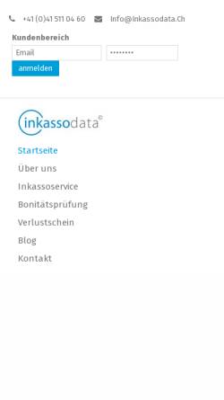 Vorschau der mobilen Webseite www.inkassodata.ch, Inkassodata AG