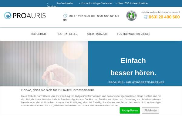 Vorschau von www.proauris.com, PROAURIS GmbH