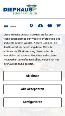 Vorschau der mobilen Webseite www.diephaus.de, Diephaus Betonwerk GmbH