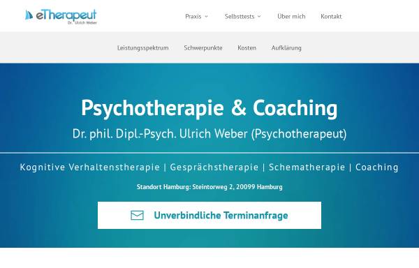 Vorschau von etherapeut.de, Dr. Ulrich Weber - Psychotherapie und Coaching