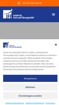 Vorschau der mobilen Webseite www.iff-meisterschule.de, IFF Meisterschule für Industriemeister