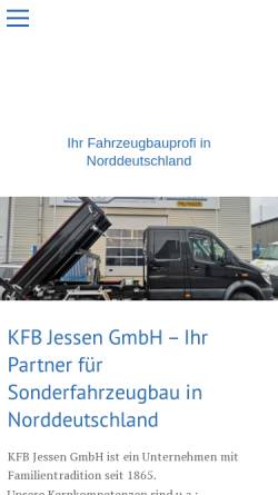Vorschau der mobilen Webseite kfb-jessen.com, KFB Jessen GmbH