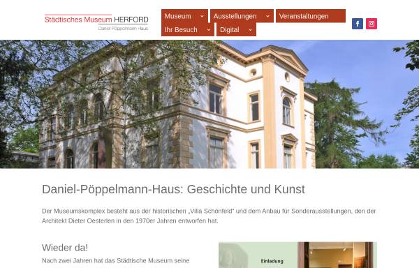 Vorschau von poeppelmannhaus.de, Herforder Kunstverein im Daniel-Pöppelmann-Haus e.V.