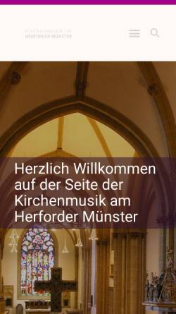 Vorschau der mobilen Webseite www.kirchenmusik-im-herforder-muenster.de, Kirchenmusik im Münster zu Herford
