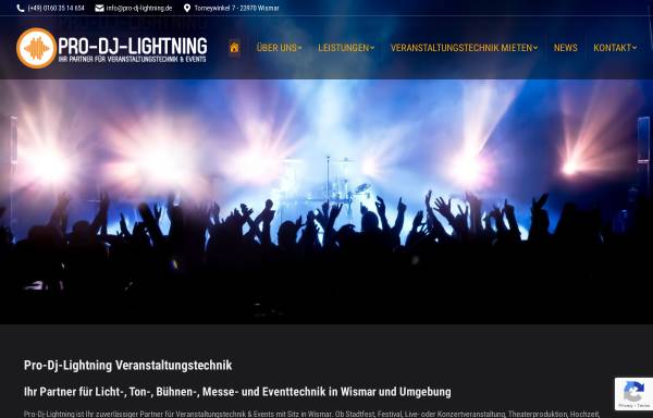 Vorschau von www.pro-dj-lightning.de, Pro-Dj-lightning Veranstaltungstechnik