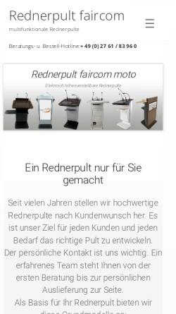 Vorschau der mobilen Webseite www.rednerpult-faircom.de, faircom media GmbH
