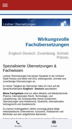 Vorschau der mobilen Webseite www.lindner-fachuebersetzungen.de, Lindner Übersetzungen