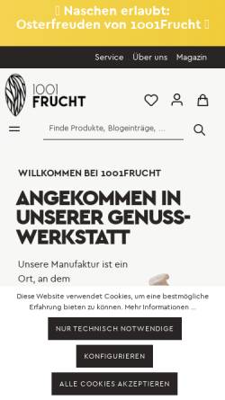 Vorschau der mobilen Webseite www.1001frucht.de, 1001 Frucht