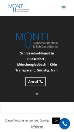 Vorschau der mobilen Webseite monti-schluesseldienst.de, Monti Schlüsseldienst